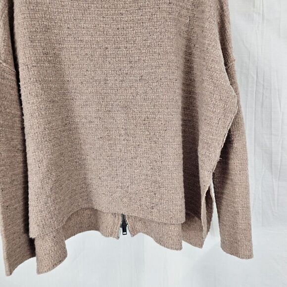 Free People Arctic Fox Zip Back Sweater In Pink Size XS Long Sleeve Oatmeal - Picture 3 of 8